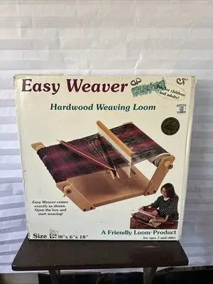 Vintage Harrisville Designs Easy Weaver Hardwood Loom with finished plaid project
