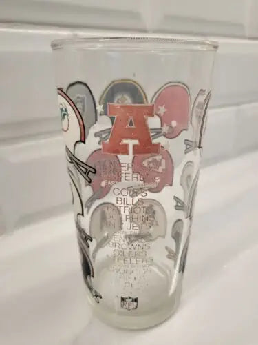 Vintage NFL American Football Conference helmet logo glass showcasing NFL American football team helmet