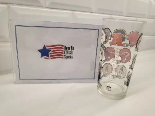 Football helmet-themed drinking glass featuring Vintage NFL American Football Conference logo
