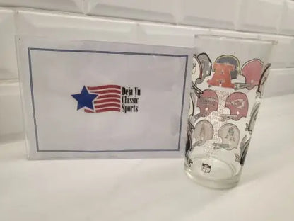 Football helmet-themed drinking glass featuring Vintage NFL American Football Conference logo