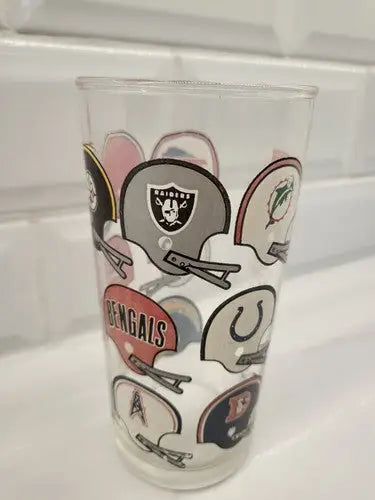 Glass with NFL American Football Conference East Division helmet football designs