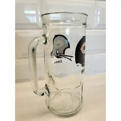 Glass beer mug featuring Chicago Bears logo from Vintage NFL Chicago collection