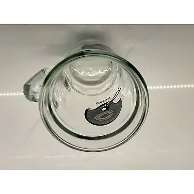 Glass beer mug featuring NFL Chicago Bears logo in a vintage design