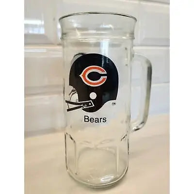 Clear glass Chicago Bears mug from Vintage NFL Chicago collection for football fans