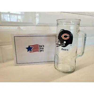 Vintage NFL Chicago Bears Fisher Peanuts #40 Football Glass Beer Stein Cup