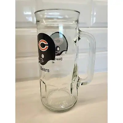 Clear glass Chicago Bears mug from Vintage NFL Chicago collection for football fans