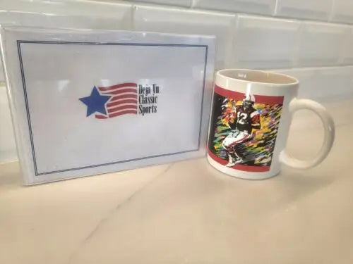 Sports-themed mug and print featuring Joe Namath Canton Ohio Pro Football Hall of Fame