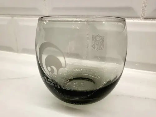 Vintage NFL Los Angeles Rams etched glass whiskey tumbler for fans