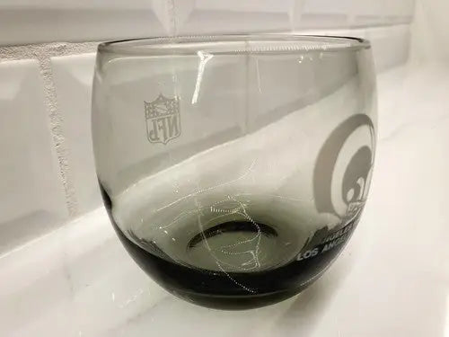 Gray Los Angeles Rams etched glass tumbler for whiskey or cocktails