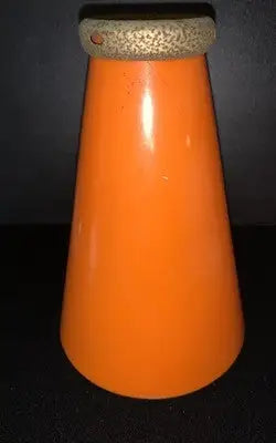 Orange plastic megaphone with textured gold rim for Texas Longhorns National Champions memorabilia