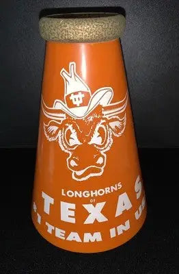Orange plastic megaphone with steer head graphic for Texas Longhorns National Champions product