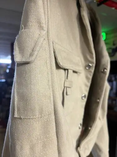 Beige canvas jacket with pockets for Vintage Star Wars ESB Patch Luke Skywalker