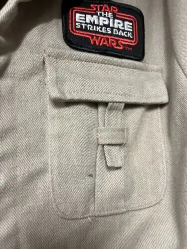 Khaki shirt featuring vintage Star Wars ESB patch and pocket detail for kids size 12