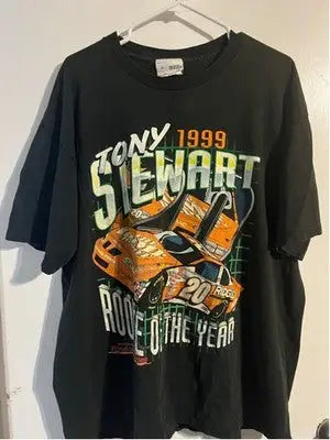 Vintage Tony Stewart 1999 Rookie NASCAR T-Shirt XL LP showcasing racing history