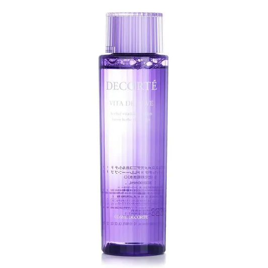 Purple skincare toner in a clear bottle from Vita De Reve Herbal Vitalizing Lotion