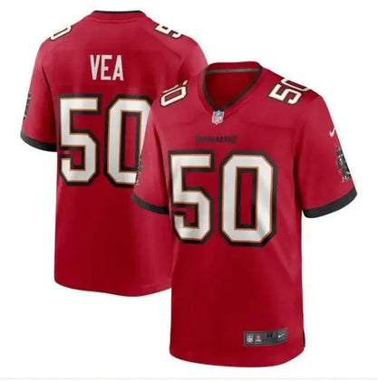 Red Vita Vea Tampa Bay Buccaneers Nike Game Jersey with number 50 and VEA on back