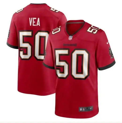 Red Vita Vea Tampa Bay Buccaneers Nike Game Jersey with number 50 and VEA on back