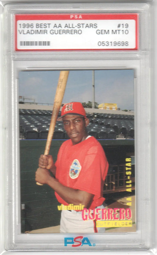 Graded Vladimir Guerrero 1996 Best AA All-Stars RC baseball card from Columbia Hobby