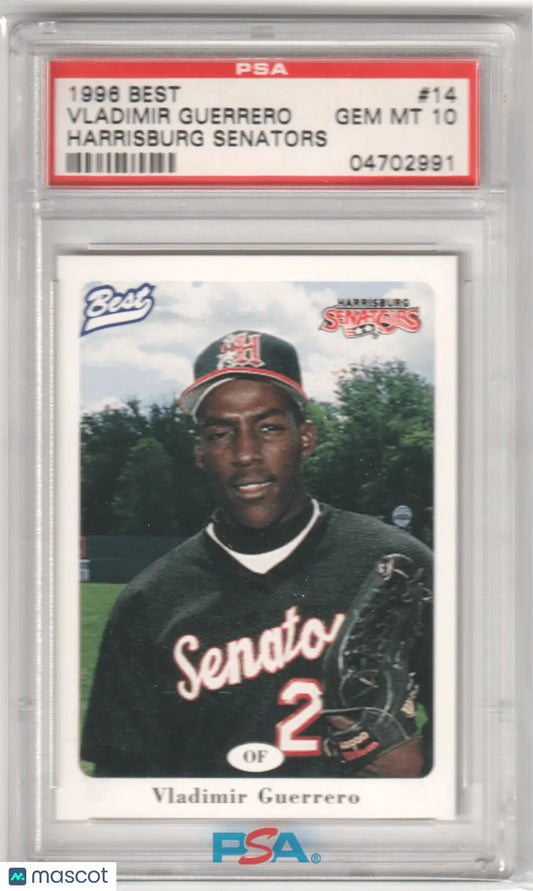Graded Vladimir Guerrero baseball card from Columbia Hobby’s best Harrisburg Senators collection