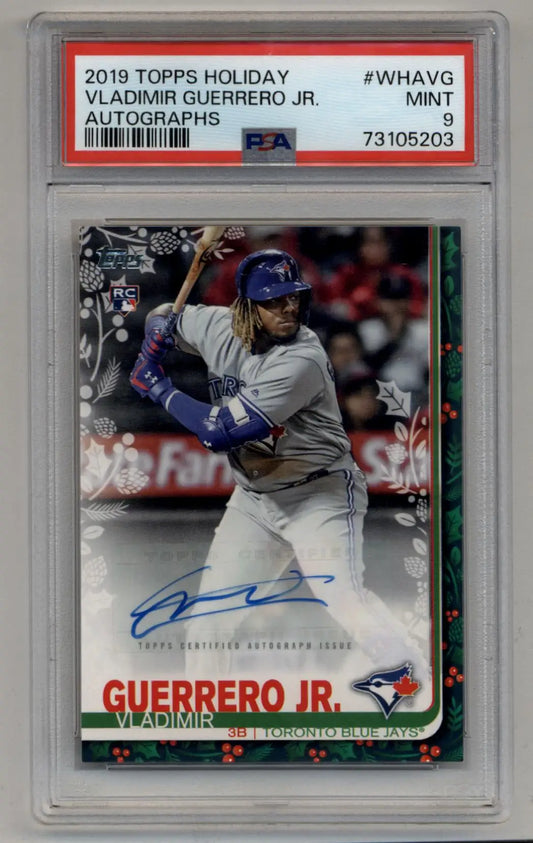 Vladimir Guerrero Jr 2019 Topps Holiday Auto 09/10 PSA 9 Mint - Singles