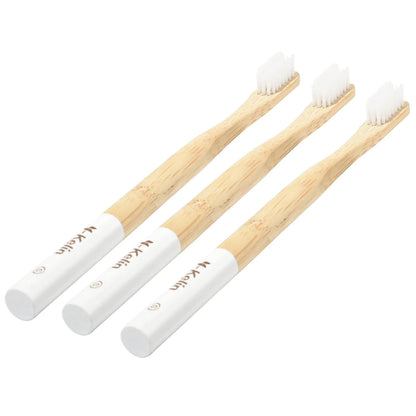 Y-Kelin Bamboo V-Shaped Orthodontic Toothbrush，Eco Friendly Bamboo Toothbrush（3pcs） Soft Bristle Toothbrush (White Soft)