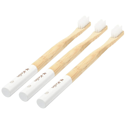 Y-Kelin Bamboo V-Shaped Orthodontic Toothbrush，Eco Friendly Bamboo Toothbrush（3pcs） Soft Bristle Toothbrush (White Soft)