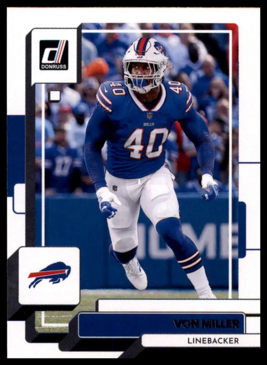 Von Miller football card from 2022 Donruss series, Buffalo Bills collectible