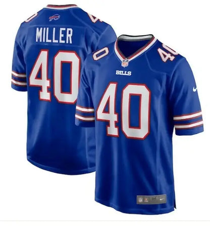 Blue Von Miller Buffalo Bills Nike Game Jersey with MILLER and 40 on back and front