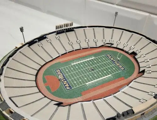 Stadium model with football field of Pitt Stadium, a stunning Danbury Mint replica