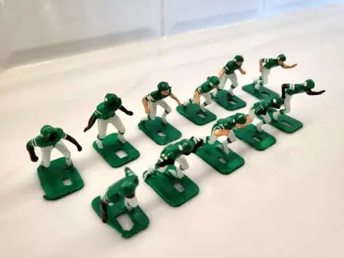 Green and white plastic figures for Jets Electronic Football by Tudor, NFL licensed