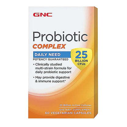 GNC Probiotic Complex with- 25 Billion CFUs 60 Capsules Daily Probiotic Support