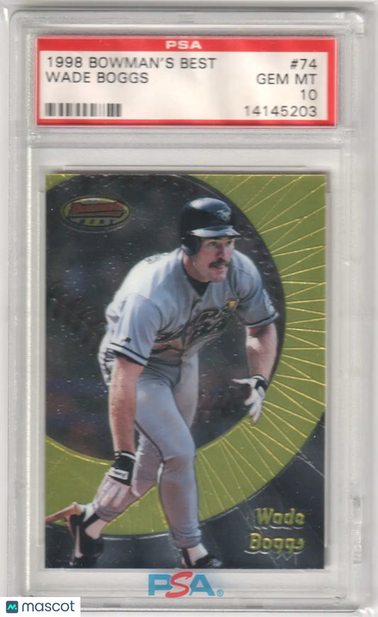 Graded Wade Boggs 1998 Bowman’s Best baseball card PSA 10 GEM MINT Columbia Hobby