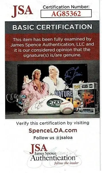 JSA authentication certificate for Wade Boggs Beckett Superstar Boston Red Sox signed picture