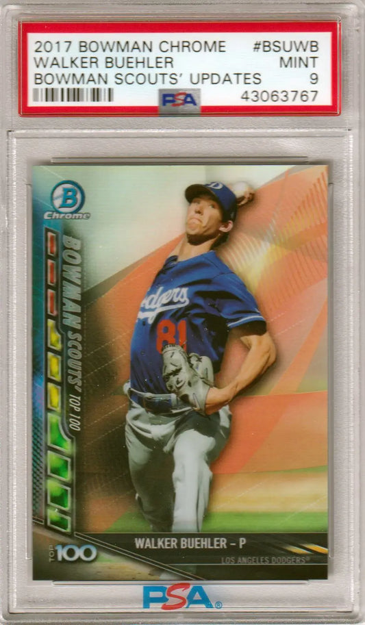Graded Walker Buehler 2017 Bowman Chrome Bowman Scouts RC Rookie card from Columbia Hobby