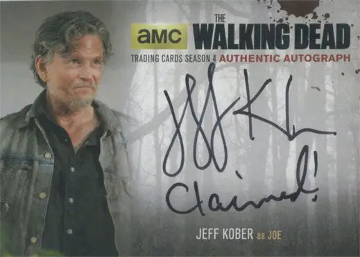 Autographed trading card of Jeff Kober as Joe from The Walking Dead Season 4 Part 2