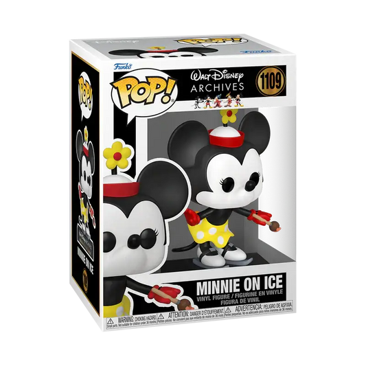 Minnie Mouse Funko Pop figure on ice skates from Walt Disney Archives winter collection