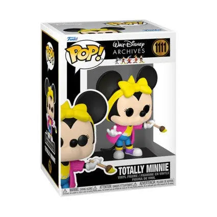 Walt Disney Archives Totally Minnie Funko Pop in 80s-style clothing with yellow bow