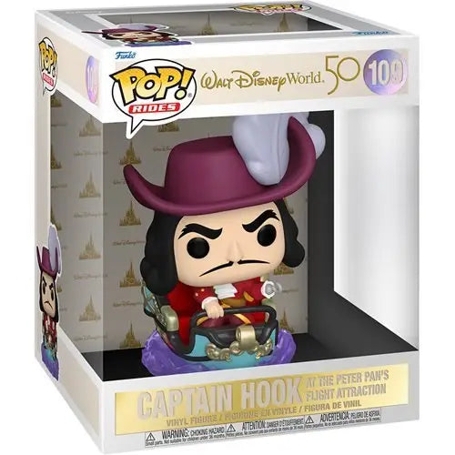 Funko Pop figure of Captain Hook from Disney World’s 50th Anniversary attraction