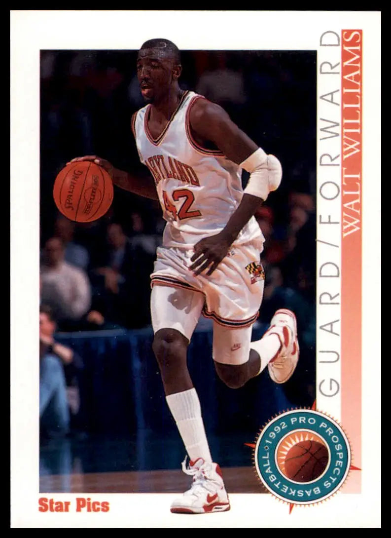 Walt Williams 1992 Star Pics basketball card featuring Maryland Terrapins player
