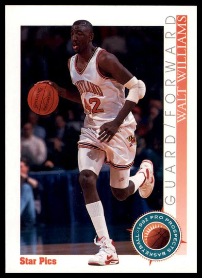 Walt Williams 1992 Star Pics basketball card featuring Maryland Terrapins player