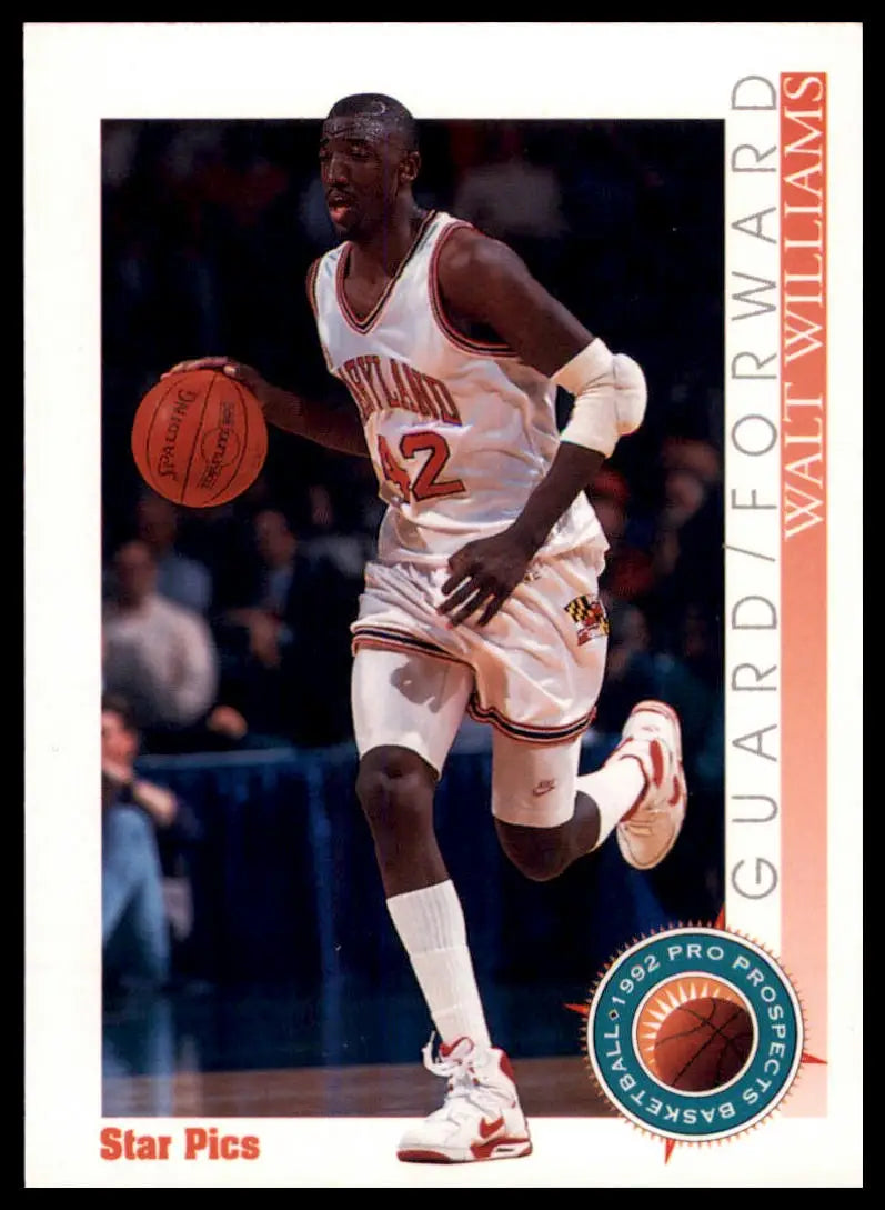Walt Williams 1992 Star Pics basketball card featuring Maryland Terrapins player