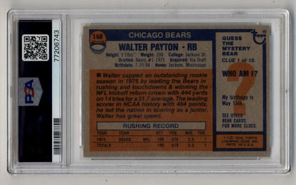 Walter Payton 1976 Topps #148 PSA 6 Excellent-Mint 6743 - Singles