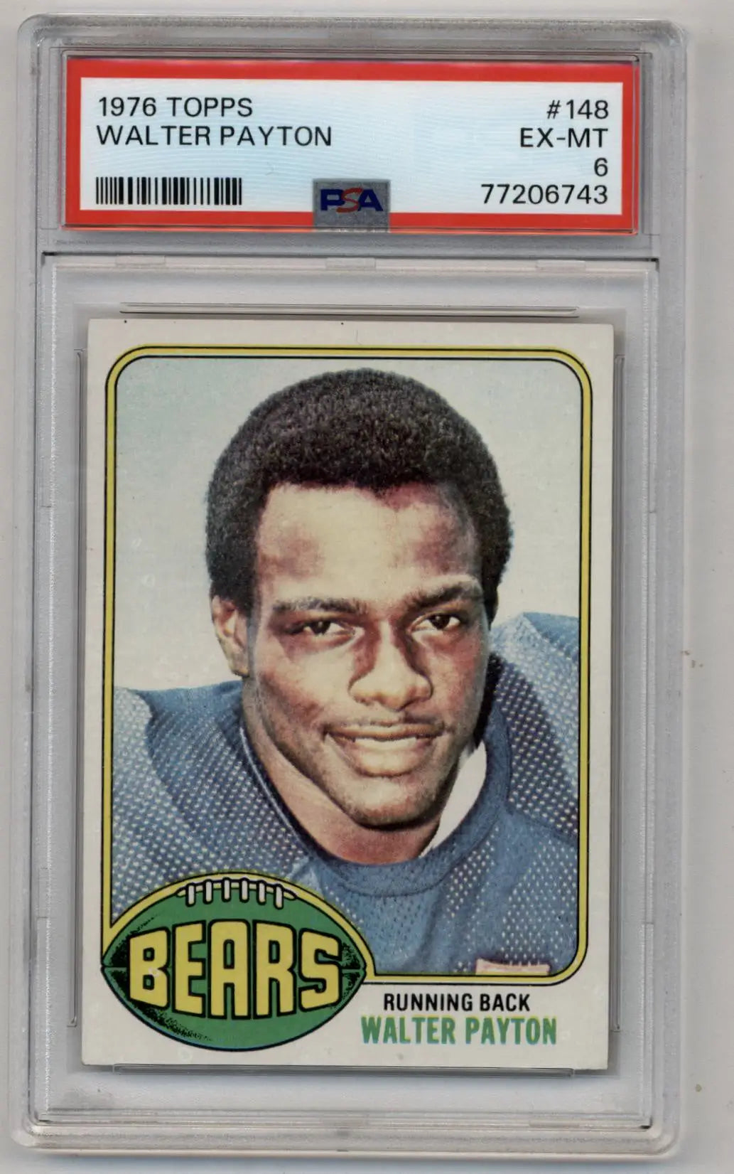 Walter Payton 1976 Topps #148 PSA 6 Excellent-Mint 6743 - Singles