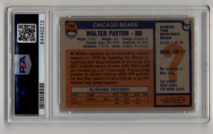 Walter Payton 1976 Topps rookie card PSA 4 good excellent collectible image