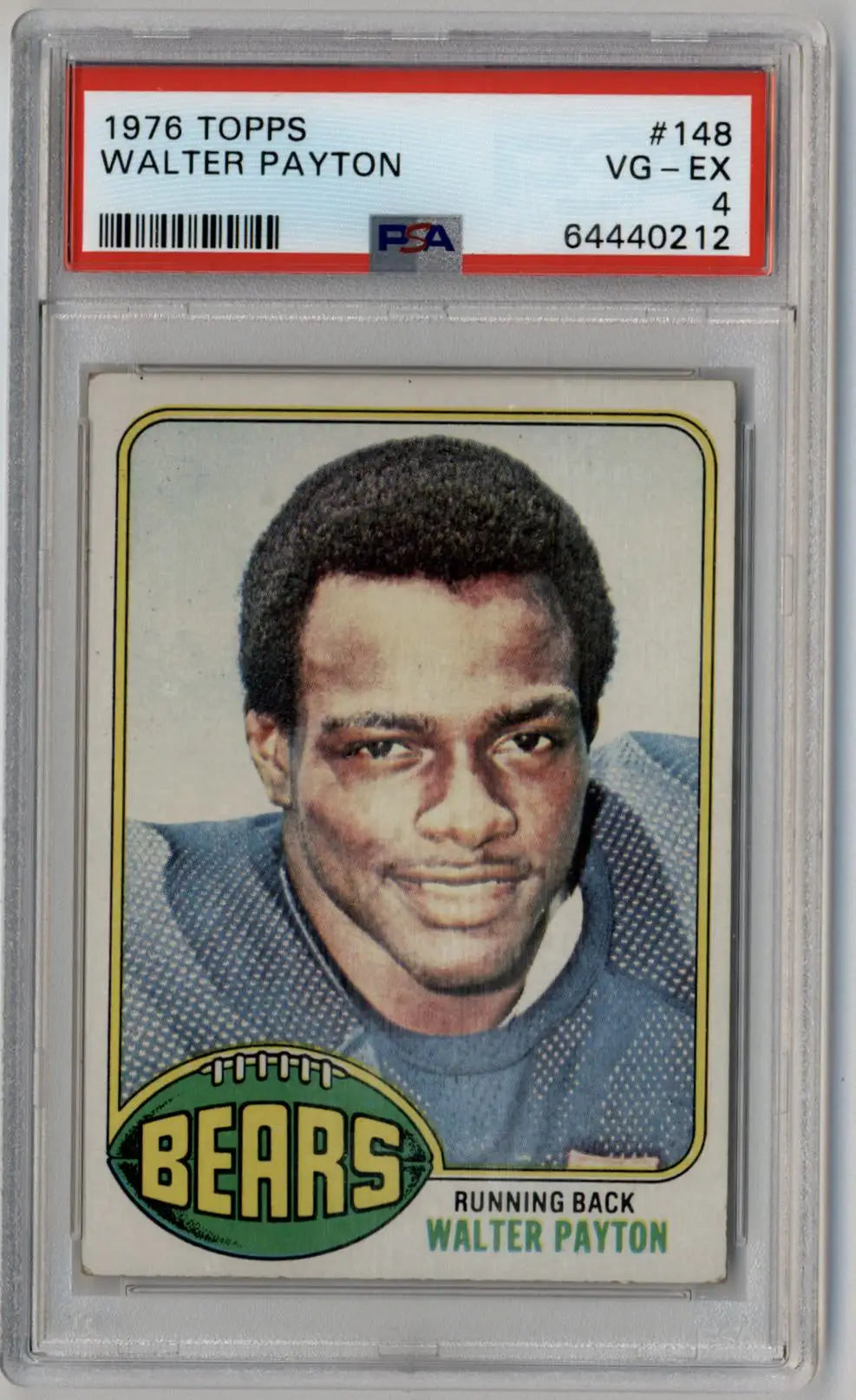 Walter Payton 1976 Topps rookie PSA 4 football card with VG-EX 4 rating