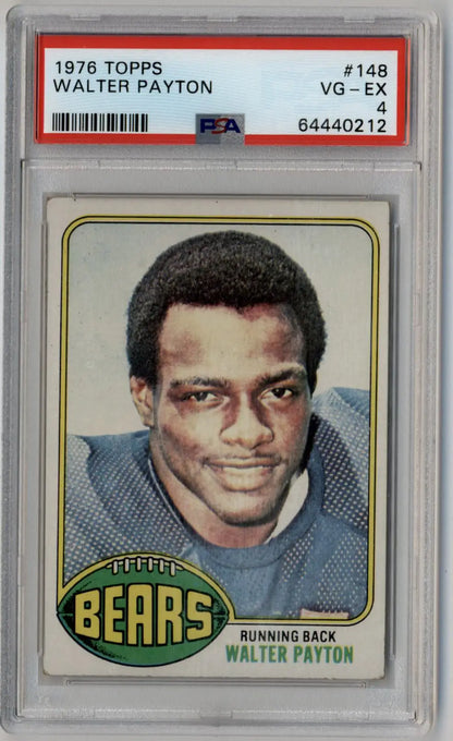Walter Payton 1976 Topps rookie PSA 4 football card with VG-EX 4 rating