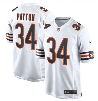 White Walter Payton Chicago Bears Nike retired player jersey with number 34 on display