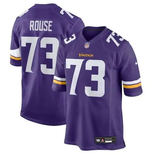 Purple Walter Rouse Minnesota Vikings Nike Team Game Jersey with number 73