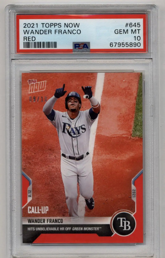 PSA 10 Gem Mint 2021 Topps Now Wander Franco Red Parallel baseball card trading card
