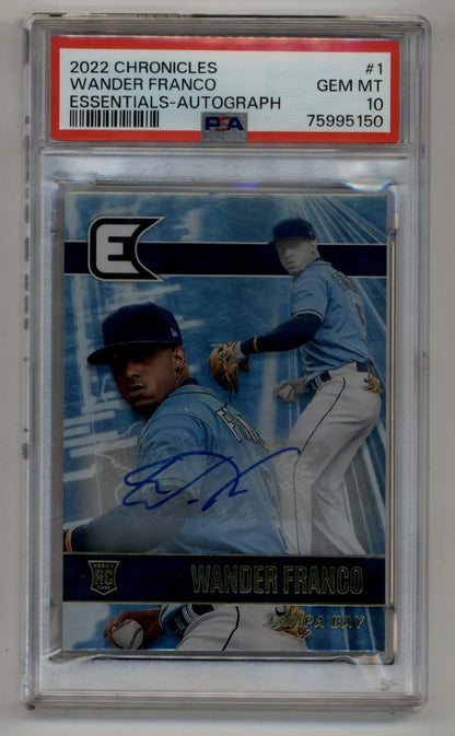Wander Franco 2022 Chronicles Essentials Auto PSA 10 in protective case